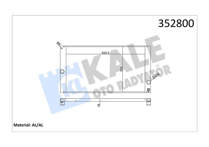 RADYATÖR VOLVO C30-C70 II-S40 II-V50 AL-PL-BRZ 650X376X24-KALE 352800-8602834-8603528-8603634