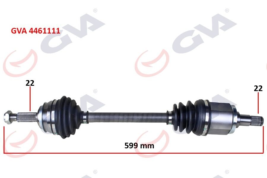 KOMPLE AKS SOL SKODA FAVORIT 1.3 89-94 599.5mm-GVA 4461111-6U0407271F