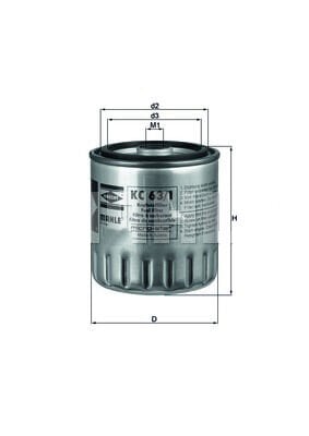YAKIT FILTRESI MERCEDES OM601 W201 W202 W124 W210 W461 W638 B901 B904-MAHLE KC63.1D-A6010901552