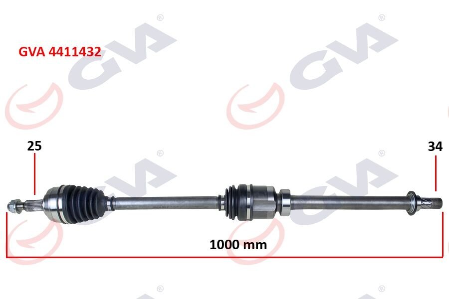 KOMPLE AKS SAĞ MEGANE IV 1.5DCI 16- EURO6 A-T 1000mm-GVA 4411432-391001137R