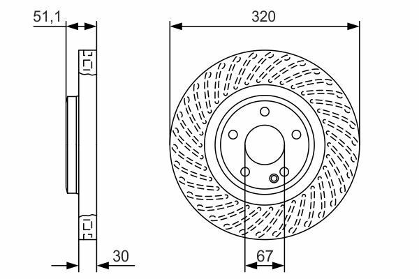 FREN DISKI ON MERCEDES W176 W246 C117 X117 X156-BOSCH 0986479A59-A2464212612