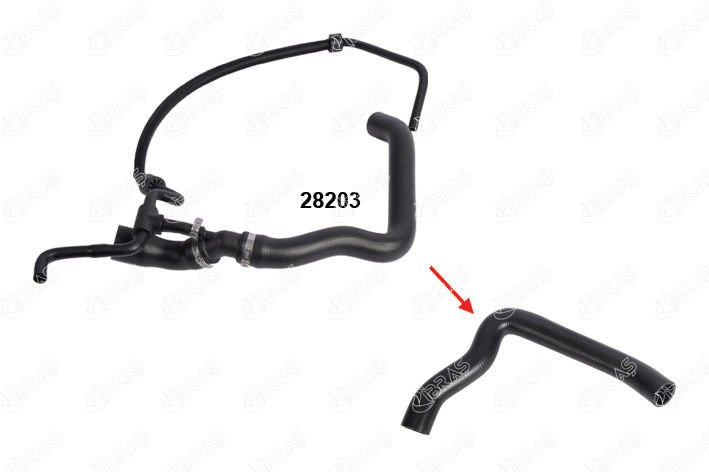 28203 RADYATÖR ÜST HORTUMUNUN -- UZUN KALIN HORTUMU -- VW LT35-VOLT 2.5 N170-IBRAS-2D0122101A