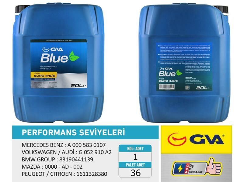 GVA BLUE SIVISI 20 LT EURO 4-5 / BİNEK EURO 6-GVA 9931113-OSM99920