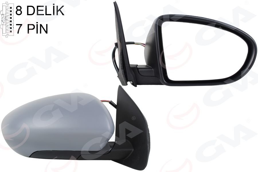 DIŞ DİKİZ AYNASI SAĞ QASHQAI 09 ELEKTRİKLİ ISITMALI KATLANIR ASTARLI KONVEKS 7 FİŞ VM-4011EBHR-GVA-96301JD84A