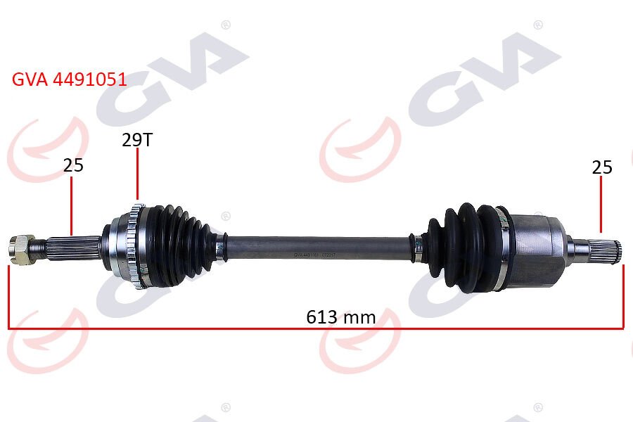 KOMPLE AKS SOL ACCENT ADMIRE 1.3-1.5D 03-06 ABS Lİ 29DİŞ 613mm-GVA 4491051-4950025300