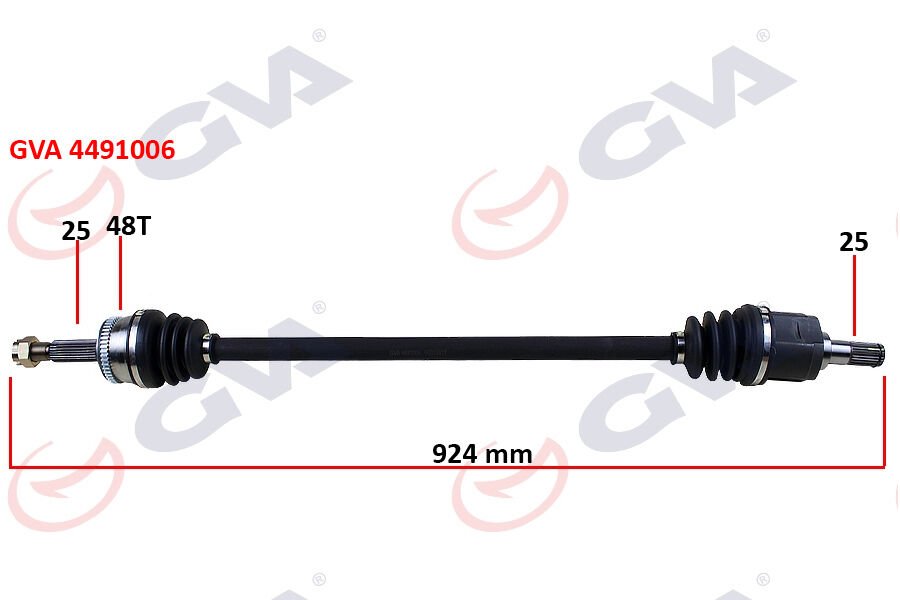 KOMPLE AKS SAĞ ACCENT ERA 06-12 1.4GL-1.6 GLS ABS Lİ 48DİŞ 924mm-GVA 4491006-495001E650