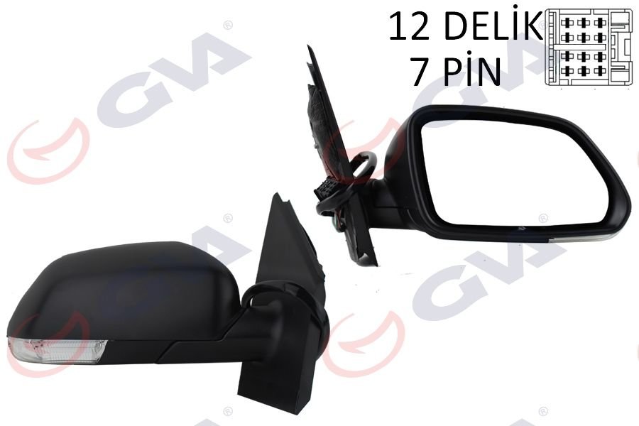 DIŞ DİKİZ AYNASI SAĞ POLO 05 ELEKTRİKLİ ISITMALI KONVEKS 5 FİŞ VM-377EHR-GVA-6Q1857508P-6Q1857508AE9B9