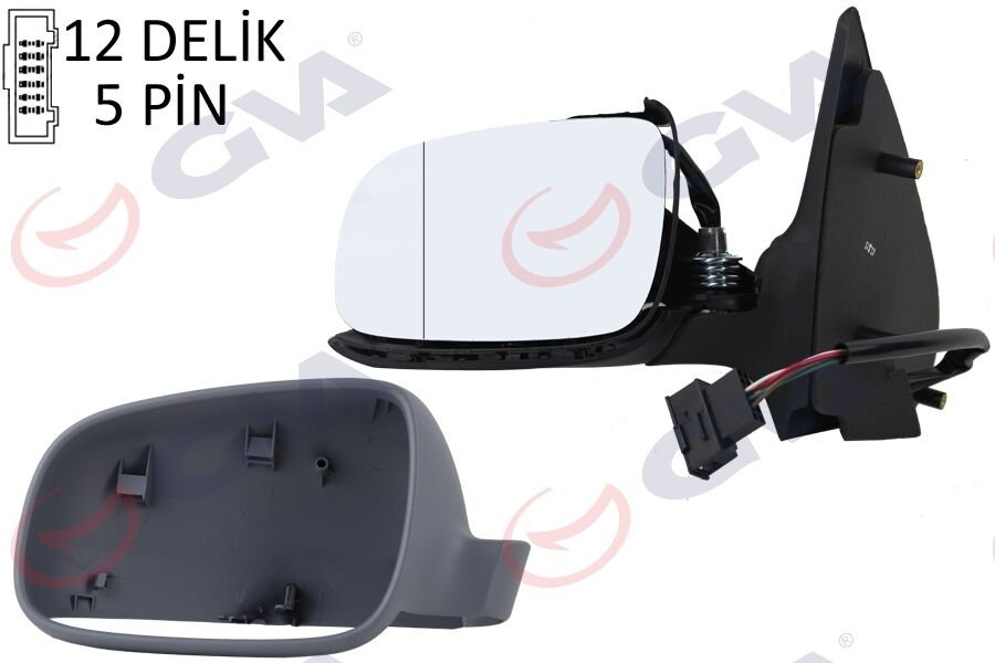 DIŞ DİKİZ AYNASI SOL POLO 00 ELEKTRİKLİ ISITMALI ASTARLI ASFERİK 5 FİŞ VM-192EHAL-GVA-6Q1857507G-6Q0857537A