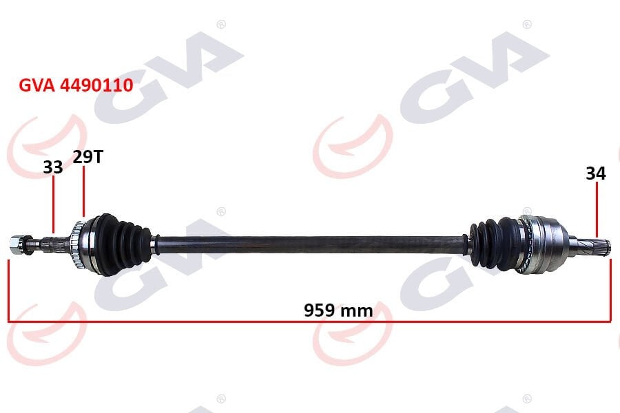 KOMPLE AKS SAĞ VECTRA B 1.6İ-1.8İ-2.0İ 95-03 ABS Lİ 29 DİŞ 959mm-GVA 4490110-374249-374103-90496976