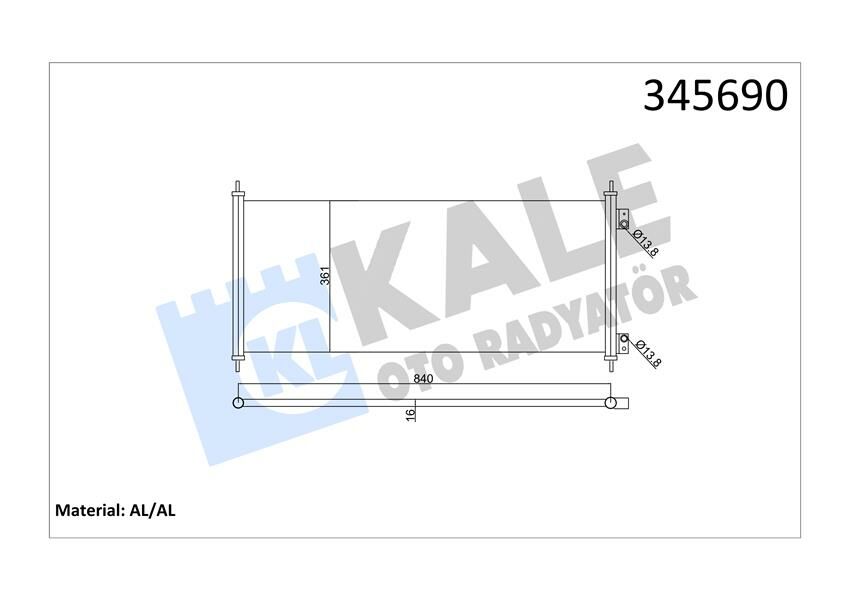 KLIMA RADYATORU KONDANSER TRANSIT V184 2.0TDCI 2.4 TDCI 00 06-KALE 345690-1671707-4041973-4471423-YC1H19710BA