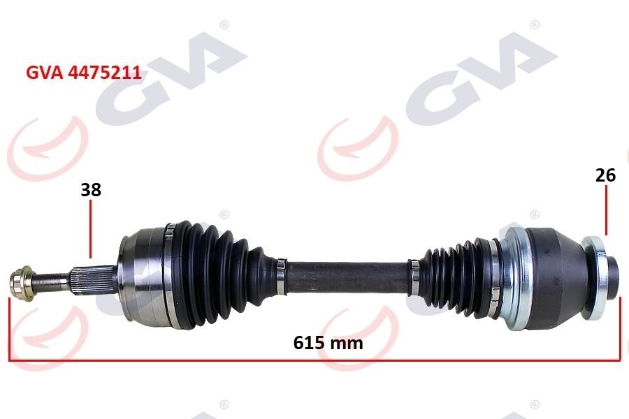 KOMPLE AKS SOL TRANSPORTER T5 2.5 TDİ 03-11 6 VİTES 615mm-GVA 4475211-7H0407271AA-7H0407271AC-7H0407271AL