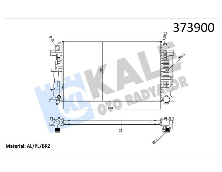 MOTOR SU RADYATORU MERCEDES SPRINTER B906 . VW CRAFTER 30-35-50 678X398X26-KALE 373900-A9065000002-2E0121253A
