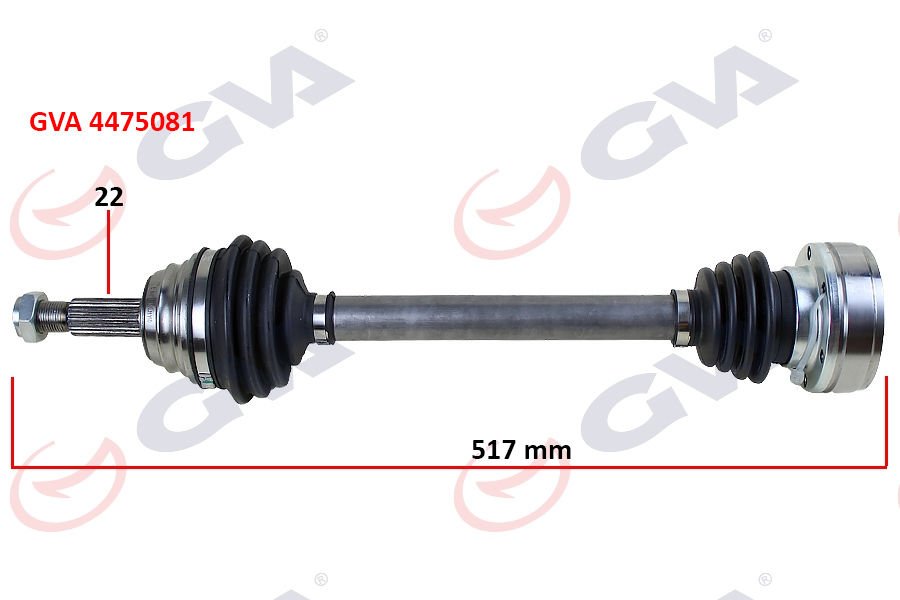 KOMPLE AKS SOL POLO 1.6 94-99 517mm-GVA 4475081-6N0407271X-6N0407271