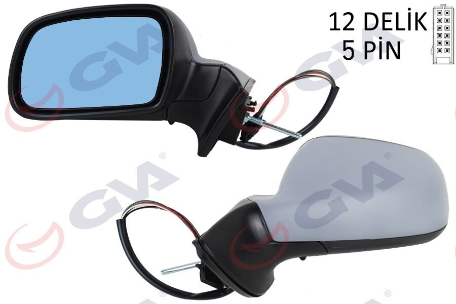 DIŞ DİKİZ AYNASI SOL 407 05 ELEKTRİKLİ ISITMALI MAVİ CAM ASTARLI KONVEKS 5 FİŞ VM-204EHPL-GVA-8149.VF