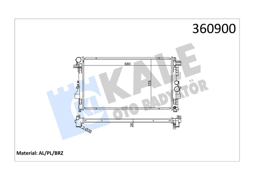 MOTOR SU RADYATORU MERCEDES VITO W639 03-KALE 360900-A6395011101