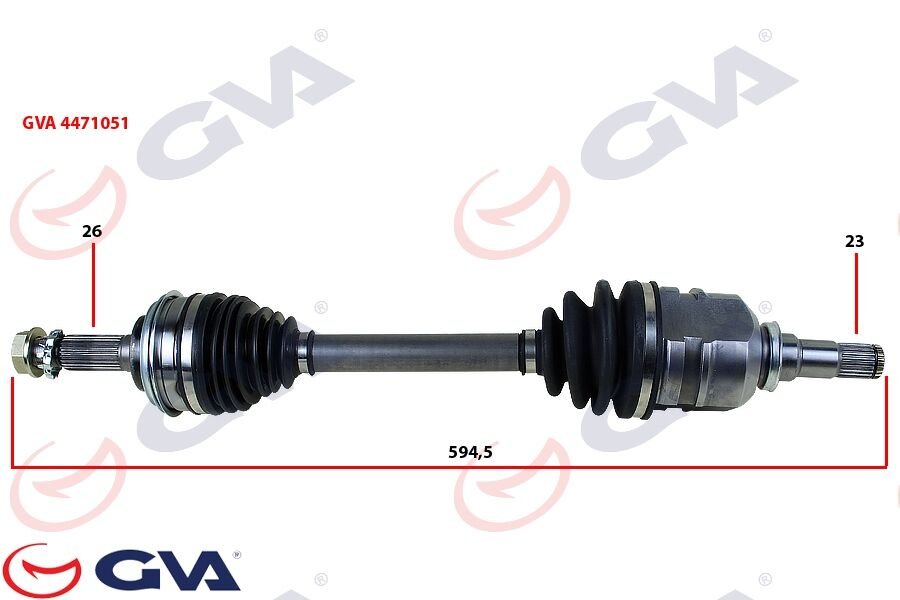 KOMPLE AKS SOL COROLLA E10 1.6i 92-97 594.5 mm-GVA 4471051-4342020112-2650112001