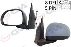 DIŞ DİKİZ AYNASI SOL 500 12 ELEKTRİKLİ ISITMALI ASTARLI ASFERİK VM-670EHPAL-GVA-735564663-735558571