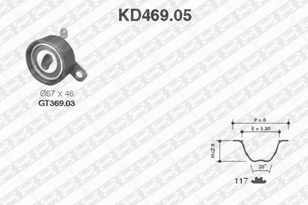 EKSANTRİK GERGİ KİTİ 117x211 COROLLA 1.6 16V 92-00 -AVENSIS 97-00 -CARINA E 92-97 1.6-1.6 16V-SNR-1350502030-1350515050