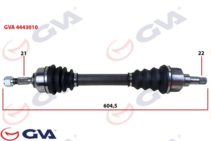 KOMPLE AKS SOL PEUGEOT 206 1.4-1.6 TU5 98-06 604mm-GVA 4443010-3272.9E-3272.9E