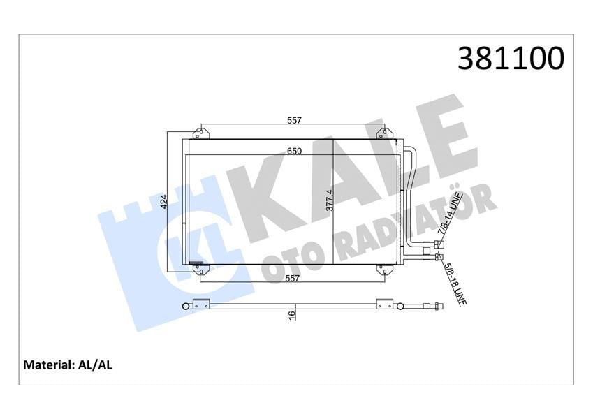 KLIMA RADYATORU MERCEDES SPRINTER B901 B905 95 06-KALE 381100-A9015000454