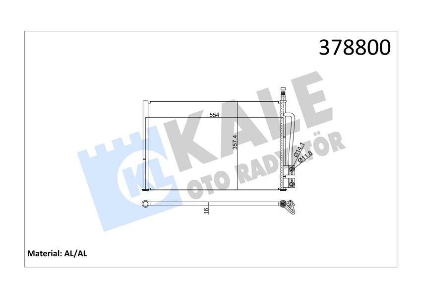 KLIMA RADYATORU KONDANSER FIESTA FUSION 1.25 1.4 1.6 1.4TDCI 02 08 MAZDA 2 125 1.4-KALE 378800-5S6H19710BB-1384859-DE9461480B