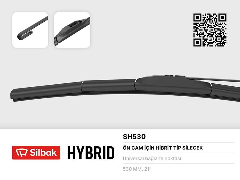 SİLECEK SÜPÜRGESİ HYBRID TİPİ 530mm ÜNİVERSAL-SILBAK SH530