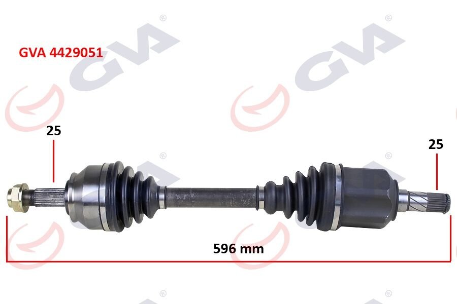 KOMPLE AKS SOL DOBLO 1.6 MJT AT/MT 10- 596mm-GVA 4429051-51815194-51933669