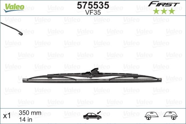 SİLECEK SÜPÜRGESİ 35cm x1 NORMAL TİP FİRST ÜNİVERSAL-VALEO-BMP350-1-BMP350