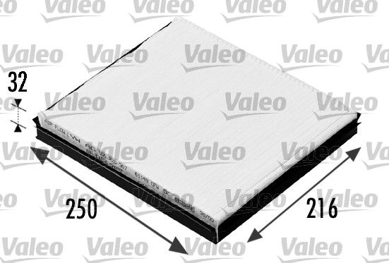 POLEN FİLTRESİ POLO-CORDOBA-IBIZA 1.2-1.4-1.6-1.8-1.9TDI-A2 1.2-1.4-1.6 KARBONLU-VALEO-6Q0819653-6Q0819653B-JZW819653A