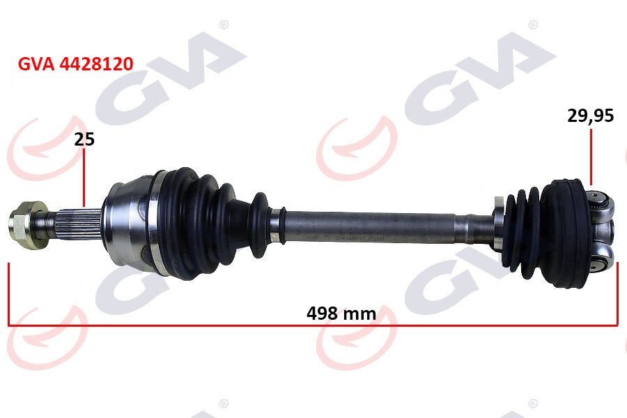 KOMPLE AKS SAĞ MİL SİZ AKS LALE SİZ GRANDE PUNTO 1.3 MJT 75HP 497mm-GVA 4428120-46308522-55700558-46308329