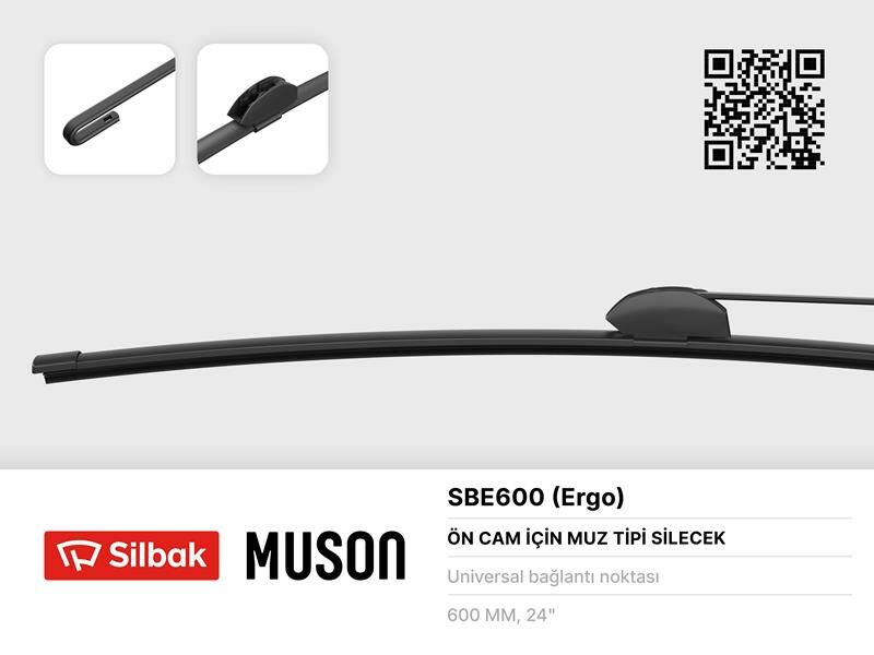 SİLECEK SÜPÜRGESİ MUZ TİPİ 600mm ÜNİVERSAL KANCALI ERGONOMİK-SILBAK SBE600