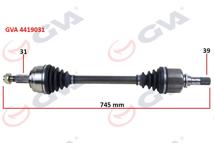 KOMPLE AKS SOL MASTER 3-MOVANO 2.3 DCİ 6 VİTES 10- 745mm-GVA 4419031-391012360R-391012849R-8200842365