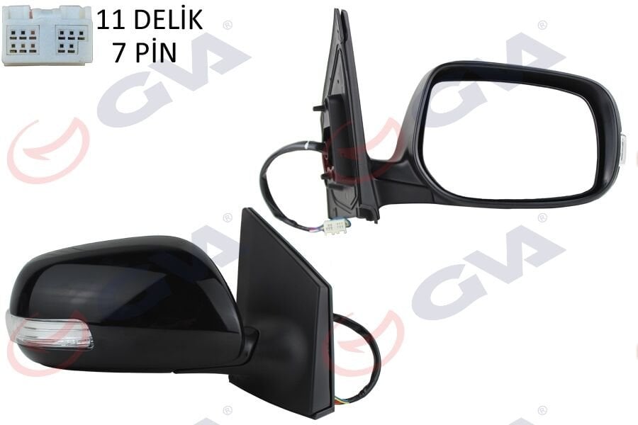 DIŞ DİKİZ AYNASI SAĞ COROLLA 10 ELEKTRİKLİ ISITMALI KATLANIR SİNYALLİ ASTARLI KONVEKS 7 FİŞ VM-6264NEBR-GVA-8791012G90