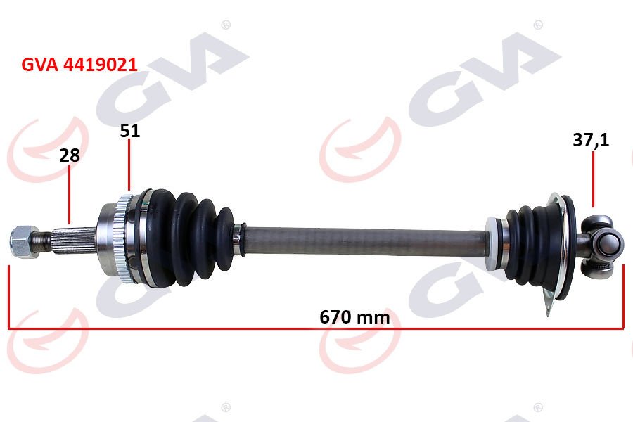 KOMPLE AKS SOL MASTER-MOVANO II 2.5D 98-10 ABS Lİ 51DİŞ 670mm-GVA 4419021-7700102998-8200052428-8200178618
