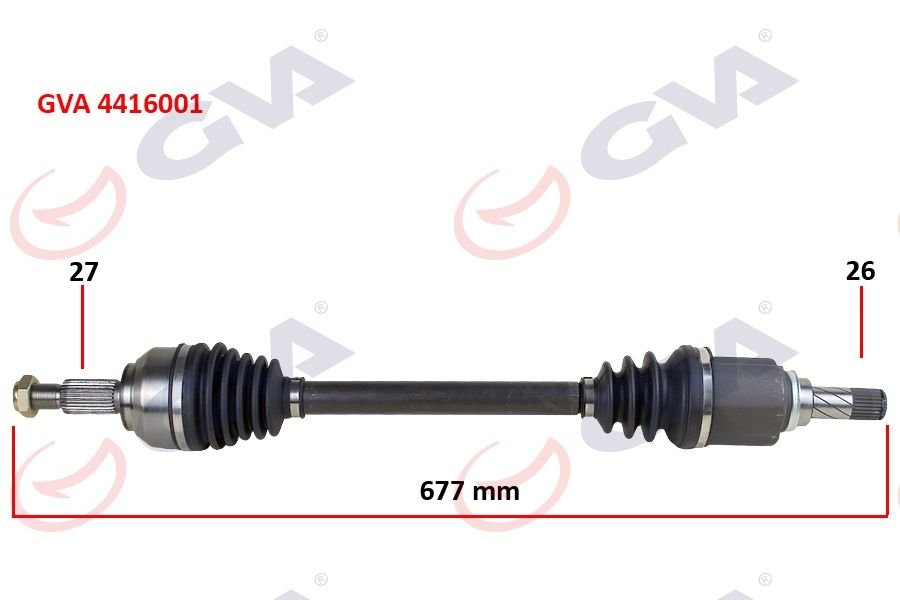 KOMPLE AKS SOL KANGOO 3 1.5 DCİ 08- 677mm-GVA 4416001-8200687739