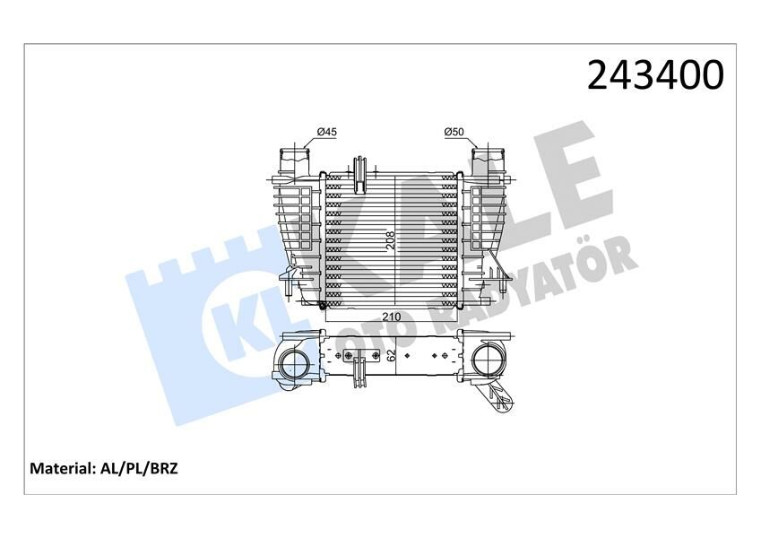 TURBO RADYATÖRÜ INTERCOOLER CLIO III 1.5 DCI AL PL AL PL SİSTEM-KALE 050CAC020-8200754610
