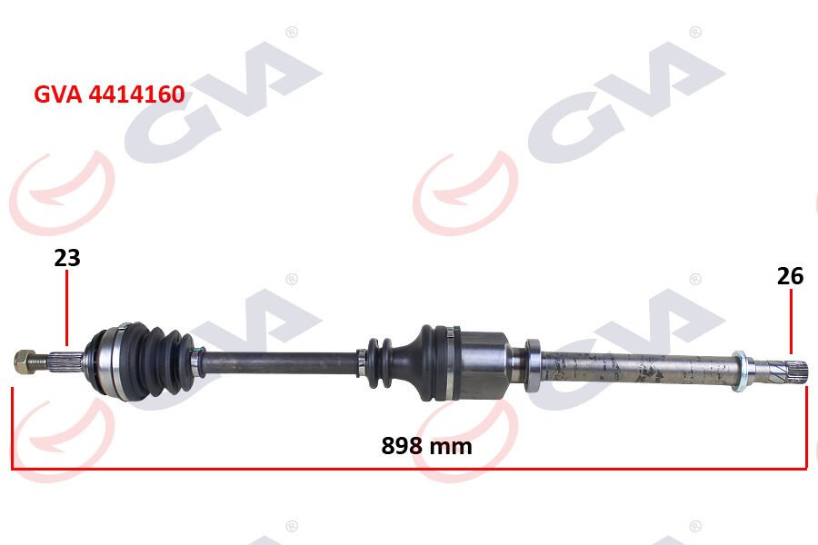 KOMPLE AKS SAĞ CLIO III 1.5 DCI 05- LOGAN 1.4-1.6-1.5 DCİ 07- 897mm-GVA 4414160-8200358164-8200618111-8200261841