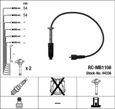 ATESLEME KABLOSU SETI 2 LI MERCEDES M111 W202 S202 C208 A208 W210-NGK 44336-A1041501618