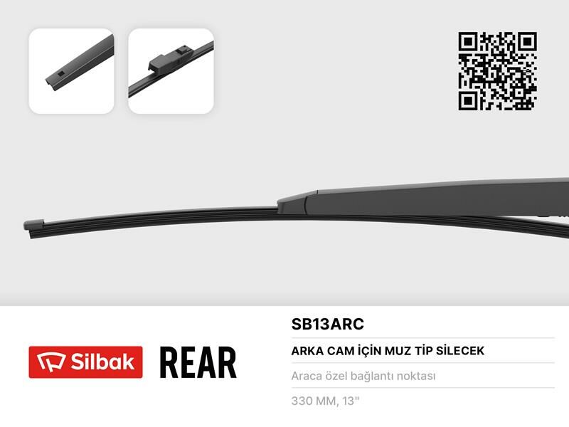 SİLECEK SÜPÜRGESİ ARKA MUZ TİPİ 330mm ALHAMBRA 07/10 GOLF PLUS 07/10 SHARAN 05/10 TOURAN 05/10--SILBAK SB13ARC