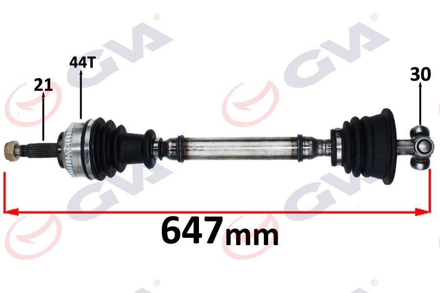 KOMPLE AKS SOL MEGANE I 1.4/1.6 96-03 ABS Lİ 44DİŞ 647mm-GVA 4411003-7701352595-7701469374
