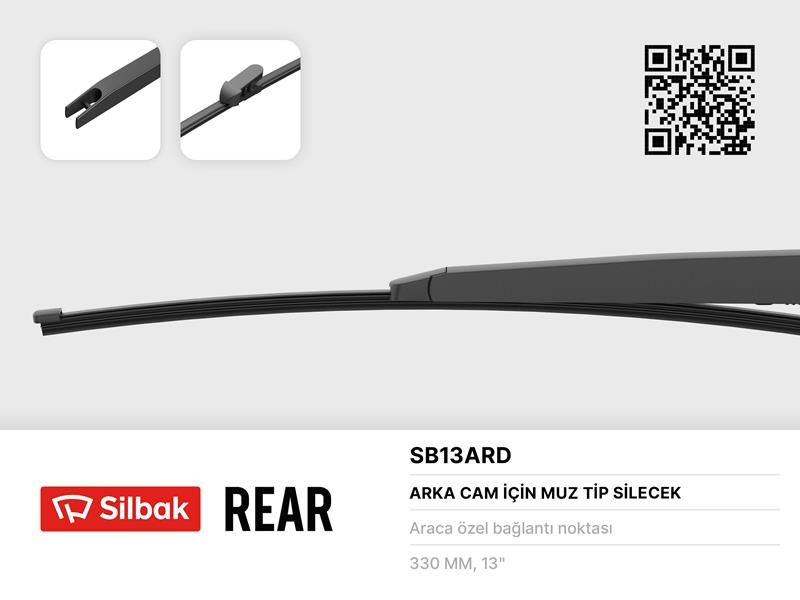 SİLECEK SÜPÜRGESİ ARKA MUZ TİPİ 330MM KIA CEE D. PRO CEE D 05/12-SILBAK SB13ARD