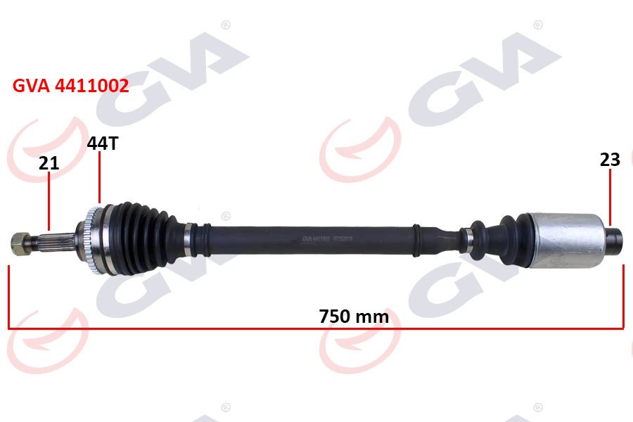 KOMPLE AKS SAĞ MEGANE I 1.4/1.6 96-03 ABS Lİ 44DİŞ 742mm-GVA 4411002-7701469375-7701352473-7701352597