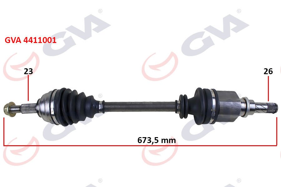 KOMPLE AKS SOL MEGANE II 1.4/1.6 16V-1.5 DCİ 02-08 673mm-GVA 4411001-7711368284-8200356803-8200388506