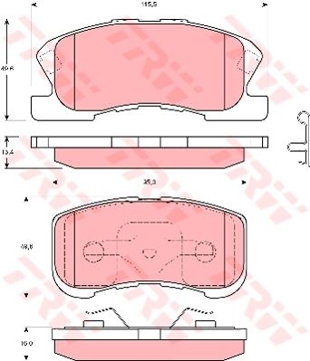 ÖN BALATA DAIHATSU SIRION 1.0 1.3 98-05 GDB3266-TRW-0449197212-0449197201-WVA23497