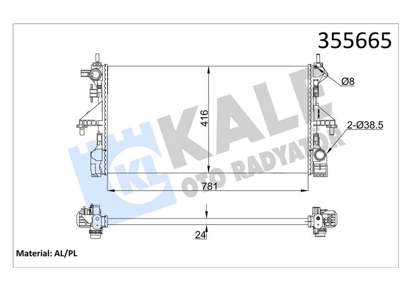 RADYATÖR CITROEN JUMPER-PEUGEOT BOXER MT AL/MKNK 24 MM-KALE 355665-1613996180