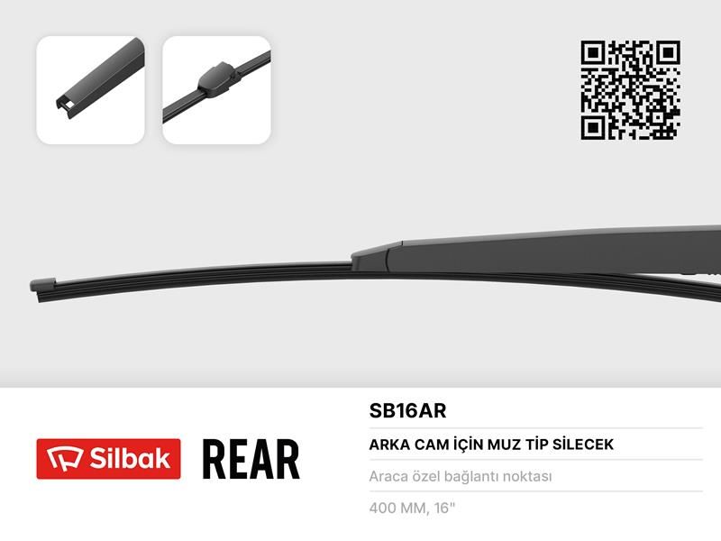 SİLECEK SÜPÜRGESİ ARKA MUZ TİPİ 405mm OCTAVIA II 04 CADDY 04 TRANSPORTER T5 03 TOURAN 03-SILBAK SB16AR