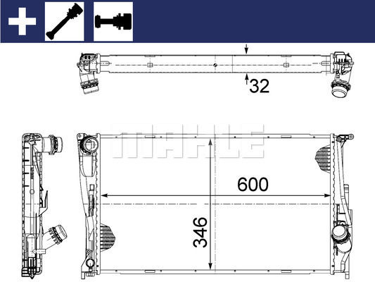 MOTOR SU RADYATORU BMW N47 N57 M57 E81 E82 E87 E88 E90 E92 E93 E84 MEKANIK SANZ-MAHLE CR1083000S-17117788903