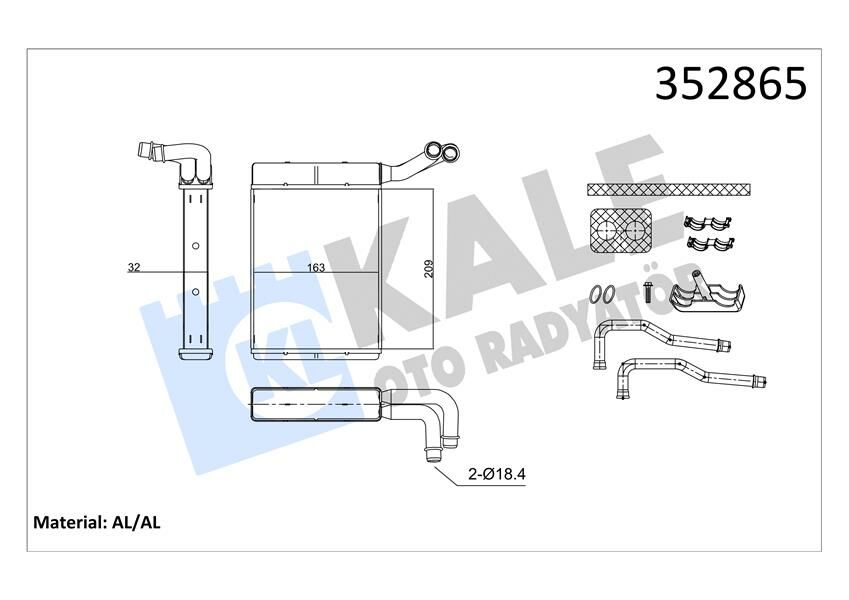 KALORİFER BRAZING CITROEN C5 II-PEUGEOT 407 KALORİFER-KALE-6448N0