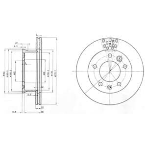 FREN DISKI ON MERCEDES SPRINTER B901 B904 . VW LT 28-35-46-DELPHI BG3236-A9014210312-2D0407617