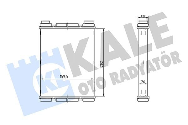 KALORİFER RADYATÖRÜ NISSAN JUKE PULSAR 1.6 1.6DIG-T 1.6LPG 1.5DCI 12 19 BORULU-KELEPÇELİ BRAZING AL -AL 202X159.5X26-KALE 360855-271401KA0A-271401KA0B